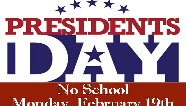 No School this Monday 2/19